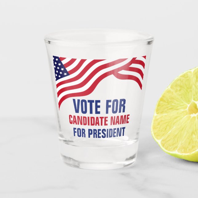 Verre A Shot Candidat politique personnalisé Campagne électoral (Devant)