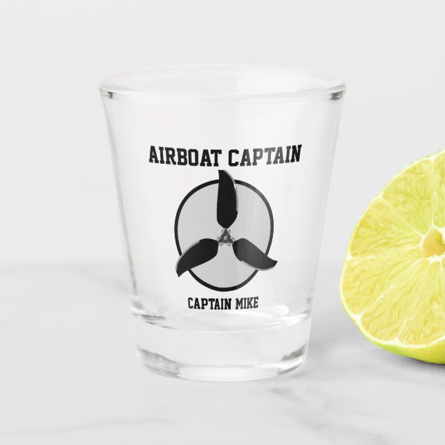 Verre A Shot Capitaine d'avion Ajouter le nom Glacière de bière (Devant)