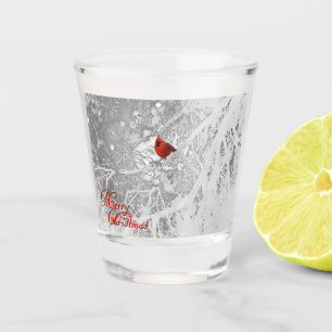 Verre A Shot Cardinal en hiver