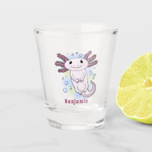 Verre A Shot Caricature axolotl rose adorable
