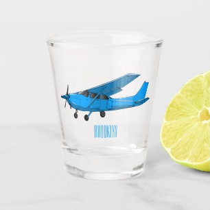 Verre A Shot Caricature d'avion à voilure fixe