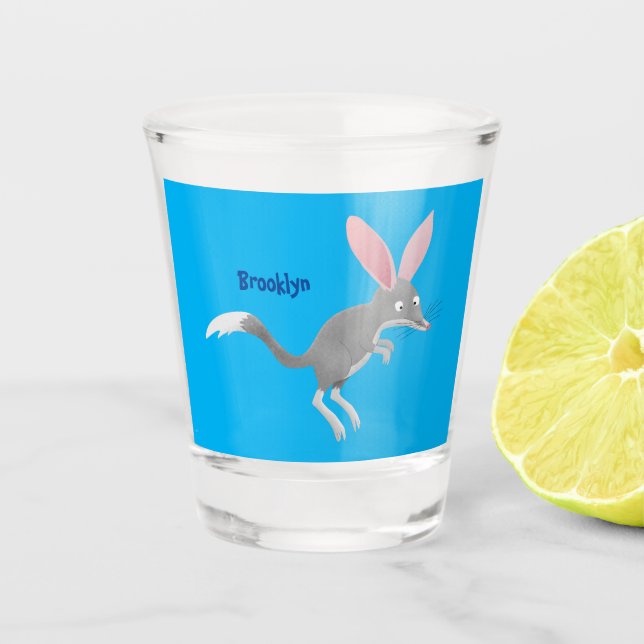 Verre A Shot Caricature de bilby australien très heureuse (Devant)