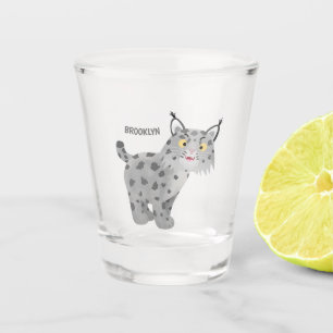 Verre A Shot Caricature de lynx de lynx de lynx