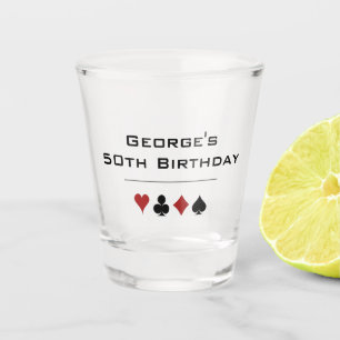 Verre A Shot Carte Casino Black Red Gambling en costume Anniver