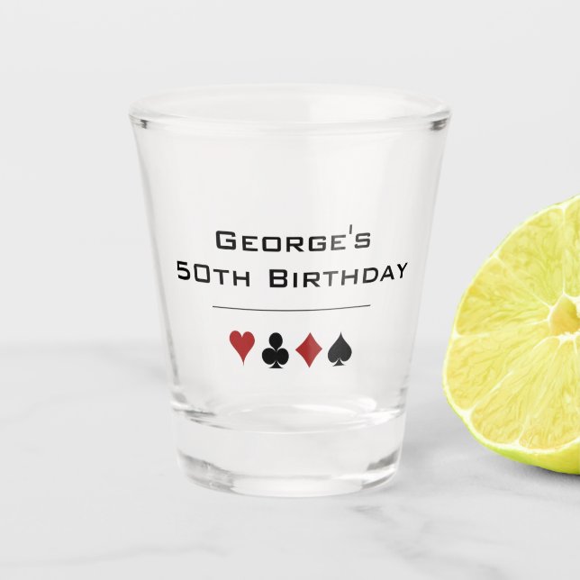 Verre A Shot Carte Casino Black Red Gambling en costume Anniver (Devant)