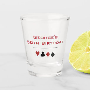 Verre A Shot Carte Casino Red et Black Gambling en costume Anni