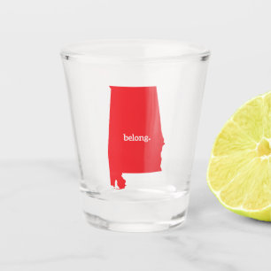 Verre A Shot Carte de l'état de l'Alabama Belong