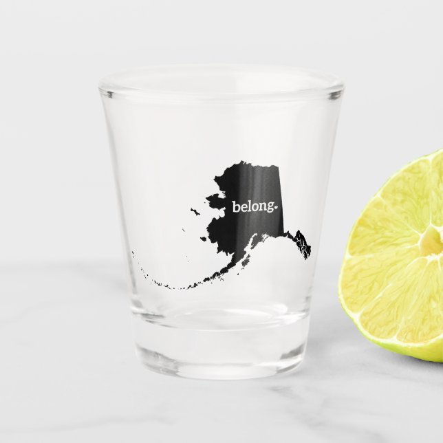 Verre A Shot Carte de l'état de l'Alaska Belong (Devant)