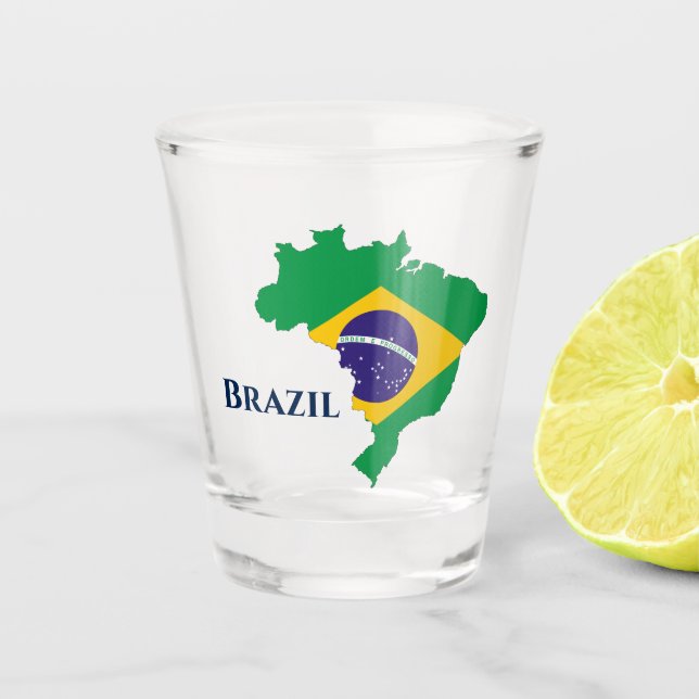 Verre A Shot Carte du drapeau brésilien (Devant)