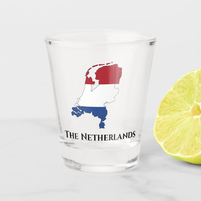 Verre A Shot Carte du drapeau Pays-Bas (Devant)