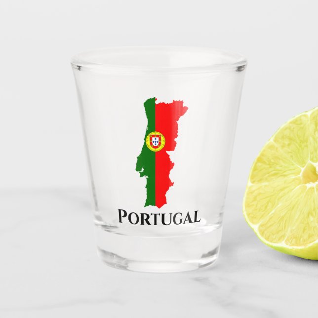 Verre A Shot Carte du drapeau portugais (Devant)