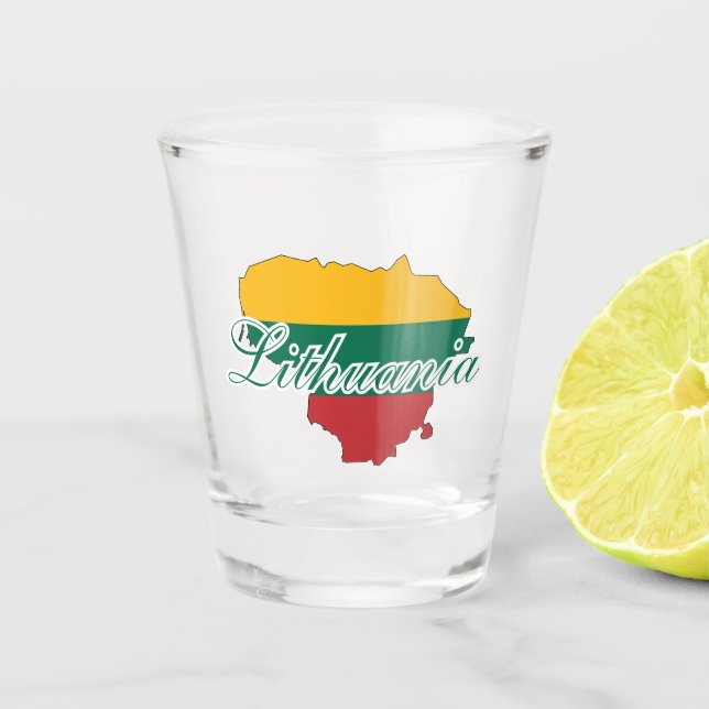 Verre A Shot Carte lituanienne simple moderne Drapeau (Devant)