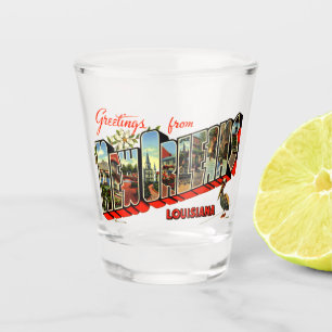 Verre A Shot Carte postale vintage de voyage de la Nouvelle-Orl