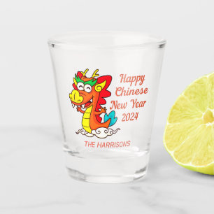 Verre A Shot Cartoon de dragon doux coloré Nouvel An chinois