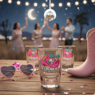 Verre A Shot Casquette de Cowboy Boule à Facettes Rose Cosmic C