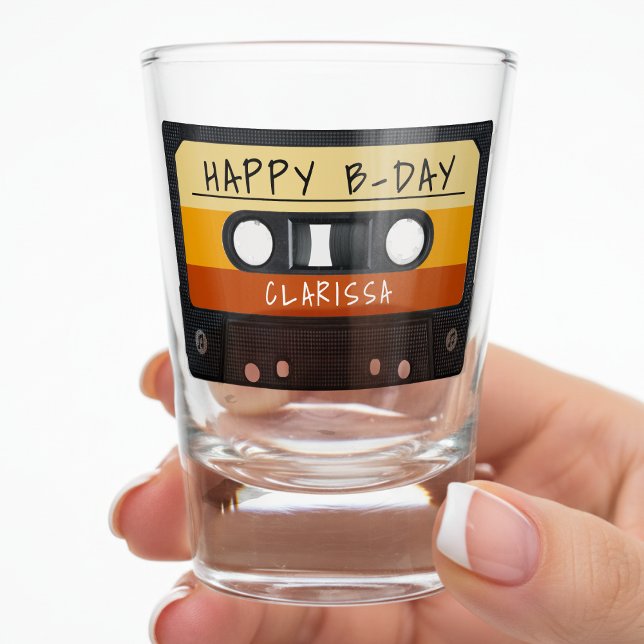 Verre A Shot Cassette Bande Rétro Anniversaire Fête (Cassette Tape Retro Birthday Party Shot Glass
)