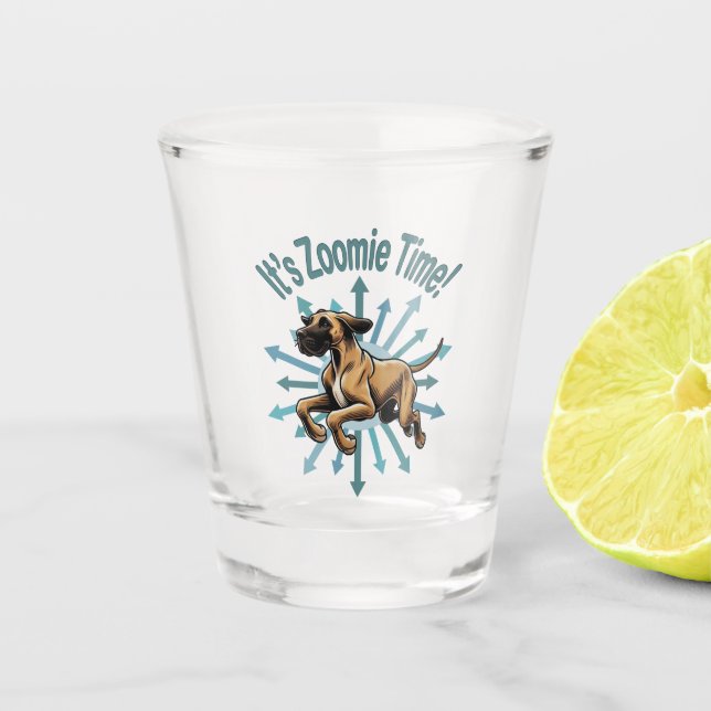 Verre A Shot C'est l'heure des Zoomies Grand Danois (Devant)