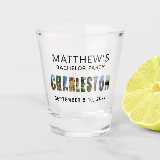 Verre A Shot Charleston South Carolina Bachelor Party Favoriser (Devant)