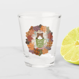 Verre A Shot Chat Automne Chat Acrylique Mur Art