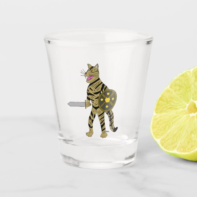 Verre A Shot Chat guerrier (Devant)