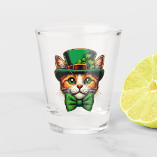 Verre A Shot Chat mignon/chaton Saint Patrick's Day