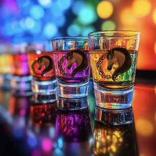 Verre A Shot Cheval Brown celtique Jaune