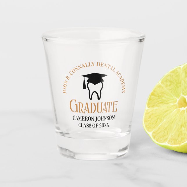 Verre A Shot Chic Dental School Custom Dentist Gradust Party (Devant)