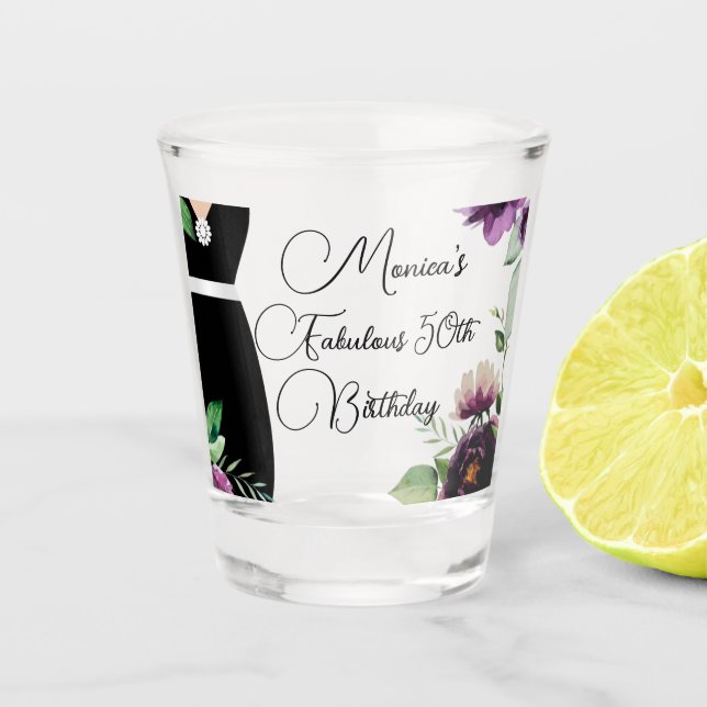 Verre A Shot Chic Elegant Fabulous 50e anniversaire Customisé (Devant)