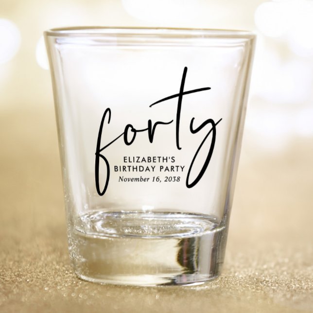 Verre A Shot Chic fête du 40e anniversaire (Créateur téléchargé)