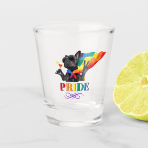 Verre A Shot Chien de la fête de la fierté dans Rainbow Cape