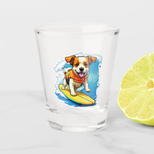 Verre A Shot Chien de surf