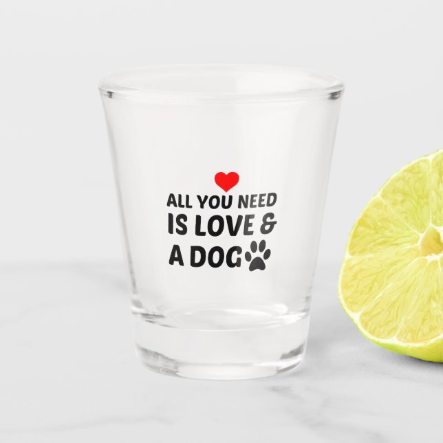 VERRE A SHOT CHIEN ET AMOUR (Devant)