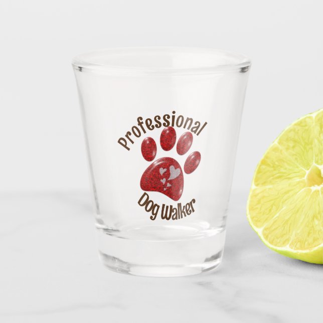 Verre A Shot Chien professionnel Walker Animaux Empreinte de pa (Devant)