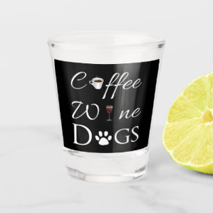 Verre A Shot Chiens de vin de café Vitre