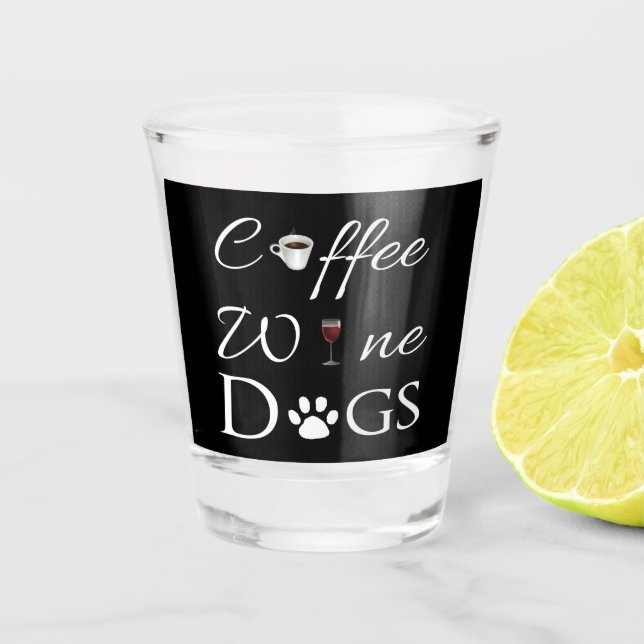 Verre A Shot Chiens de vin de café Vitre (Devant)