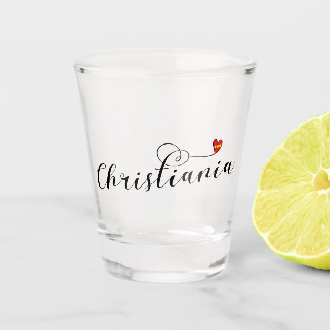 Verre A Shot Christiania Drapeau Coeur, Fristaden Christiania (Devant)