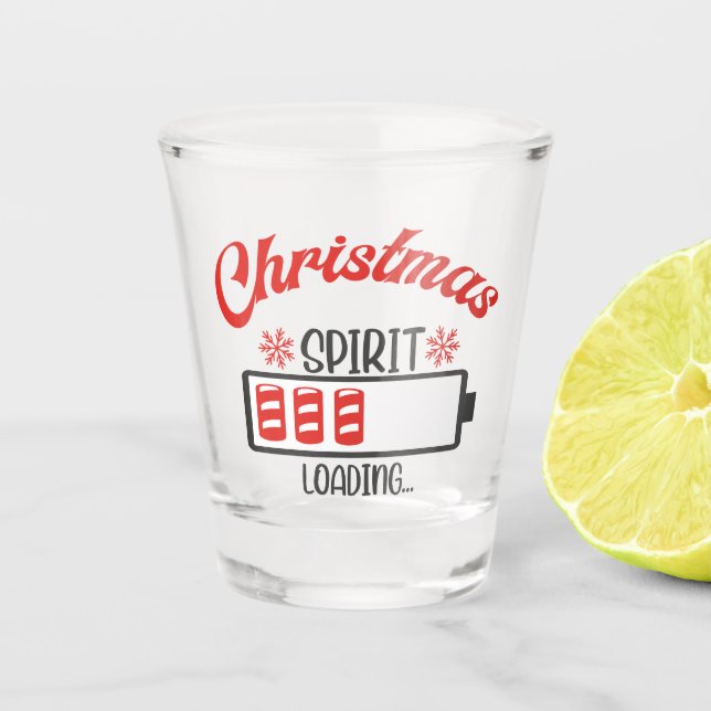 Verre A Shot Christmas Spirit Chargement Drôle Vacances Boisson (Devant)