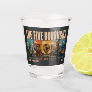 Verre A Shot Cinq arrondissements New York City NYC Illustratio