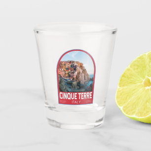 Verre A Shot Cinque Terre Italie Aquarelle Vintage