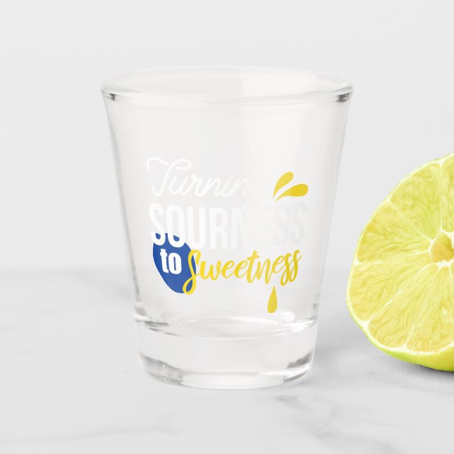 Verre A Shot Citation de citron motivationnelle de l'aigre à la (Devant)