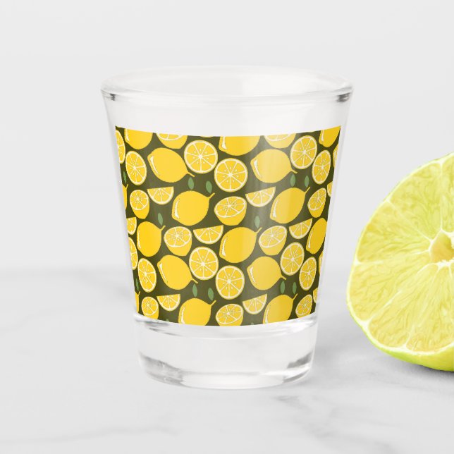 Verre A Shot Citron Jaune Moderne Amusant mignon (Devant)