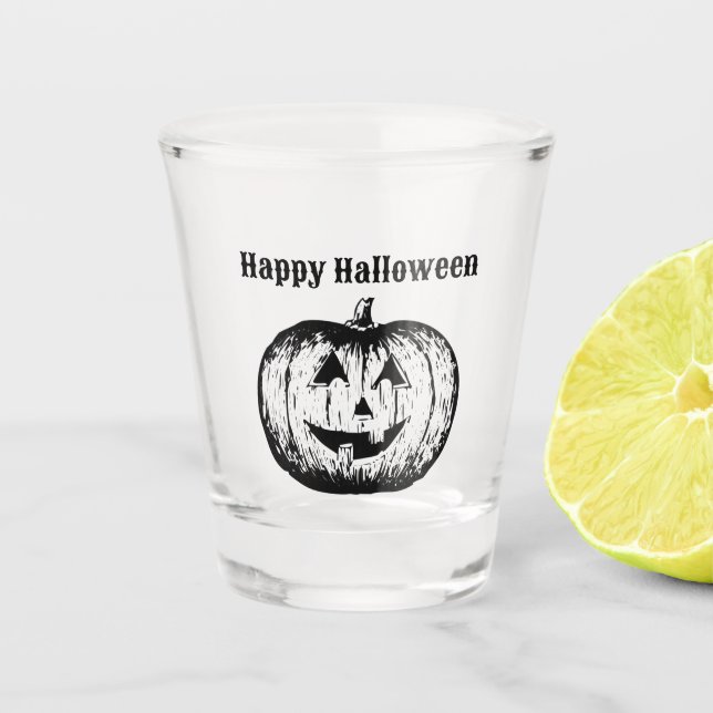 Verre A Shot Citrouille Jack-o-lanterne (Devant)