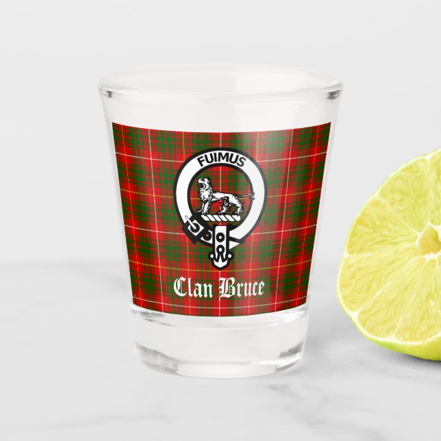 Verre A Shot Clan Bruce Crest Badge & Tartan (Devant)