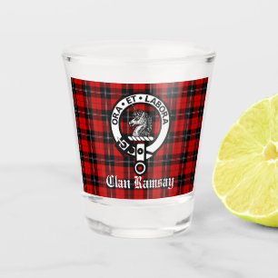 Verre A Shot Clan écossais Ramsay Crest & Tartan personnalisabl