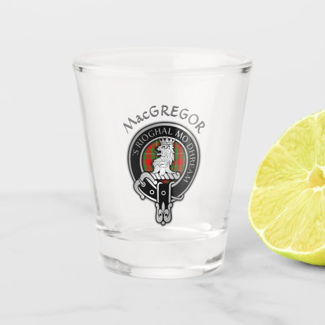 Verre A Shot Clan MacGregor Crest & Tartan Shot Glass (Devant)