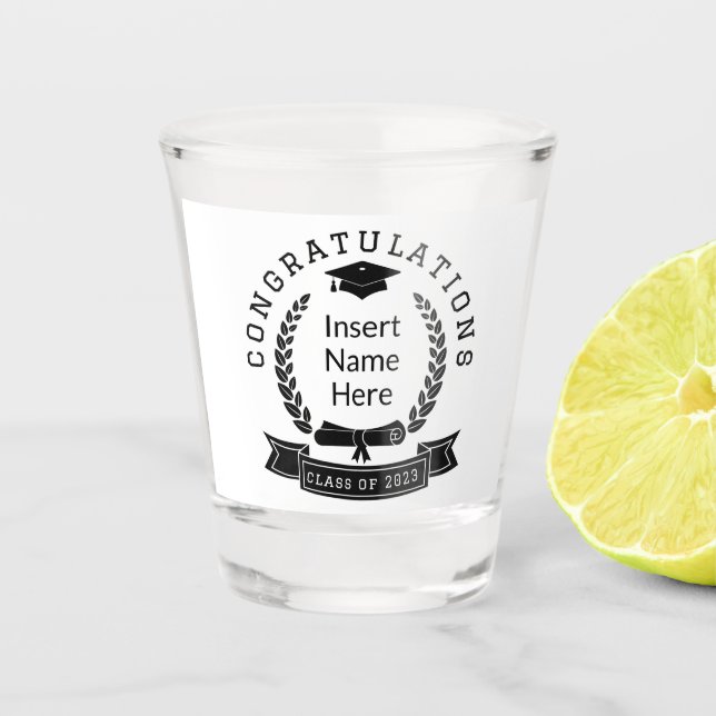 Verre A Shot Classe de félicitations personnalisée de la lettre (Devant)