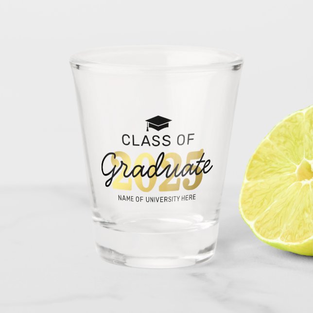 Verre A Shot Classe Élégante de 2025 Graduation Cadeau Tournage (Devant)