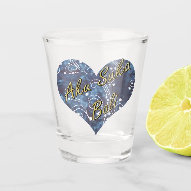 Verre A Shot Coeur batik des nuits de Bali (Devant)