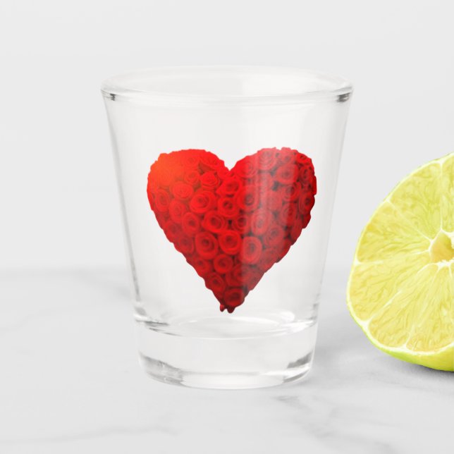 VERRE A SHOT COEUR DES ROSES (Devant)
