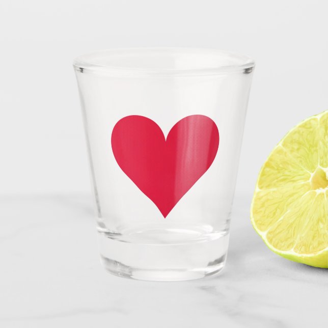 Verre A Shot Coeur Valentines Jour Amour Coeur (Devant)